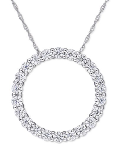 Macy's Подвеска-кулон Moissanite Circle 17" в 14k White Gold
