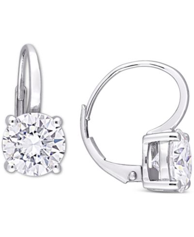 Серьги-гвоздики Lab-Grown Moissanite Solitaire Leverback 4 ct. t.w. в белом золоте 14k