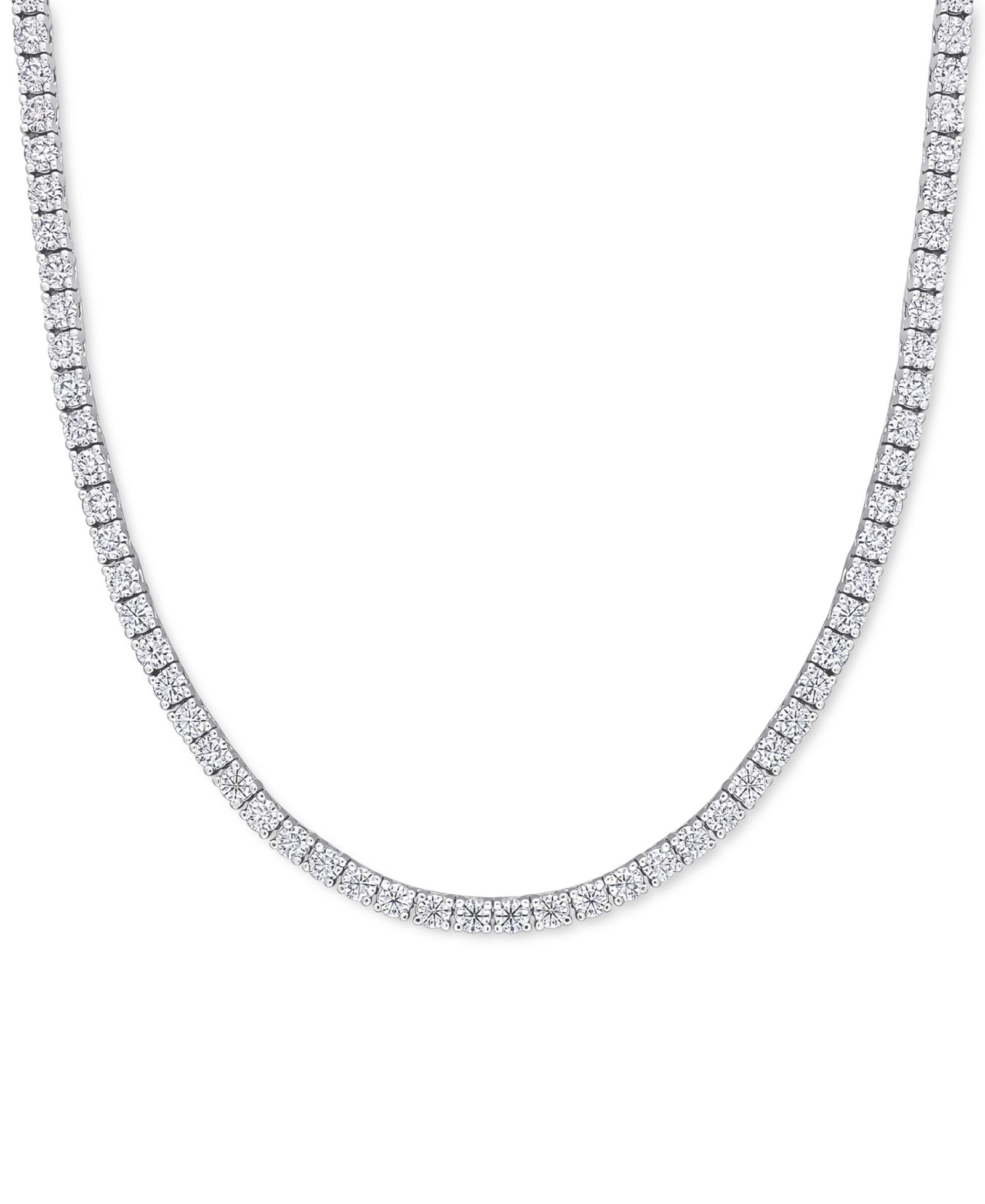 Ожерелье с выращенным муассанитом 17" Tennis Necklace (12-1/2 ct. t.w.) из стерлингового серебра