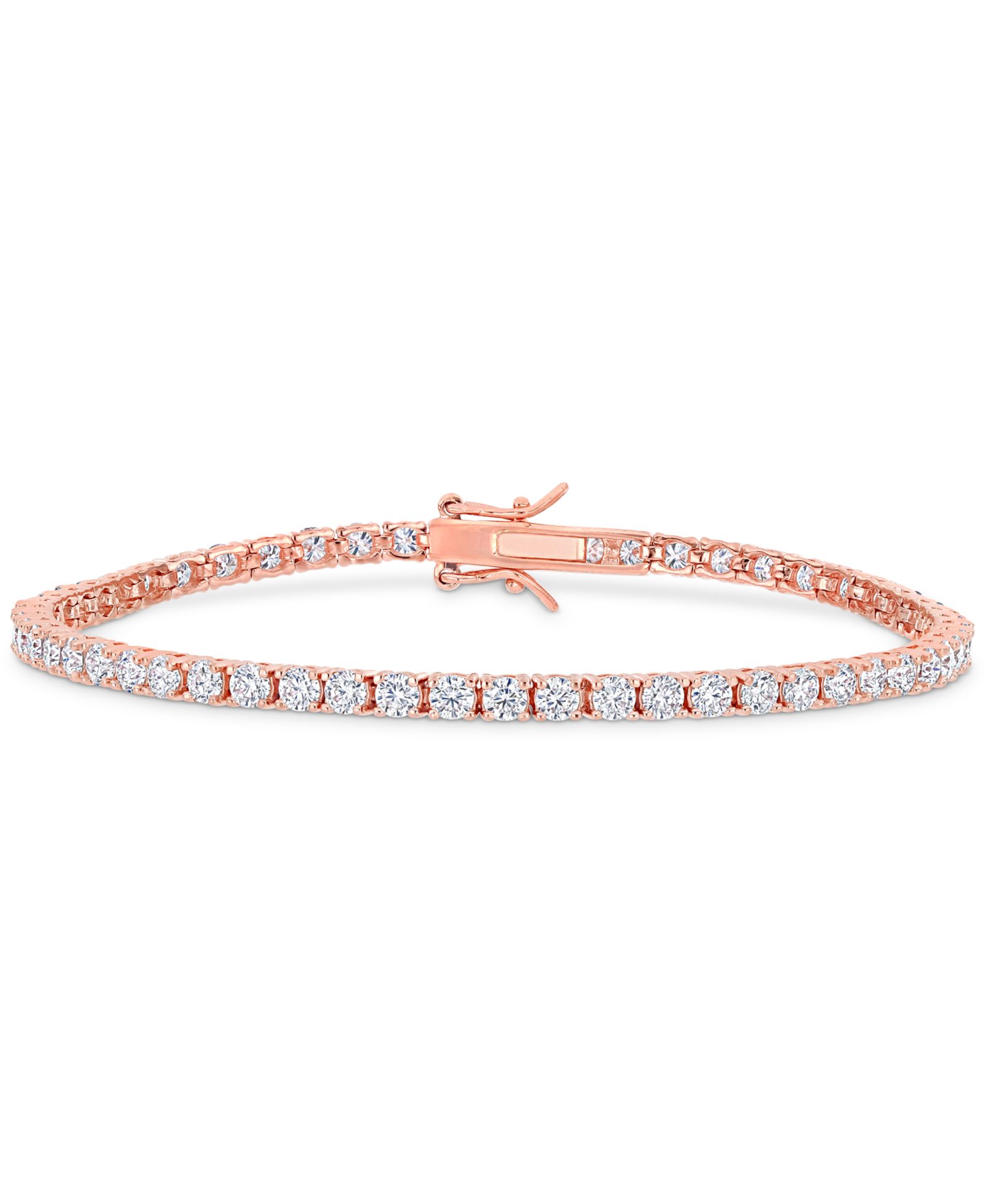 Macy's Браслет Tennis из муассанита (5-1/10 ct. t.w.) из розового золота и стерлингового серебра