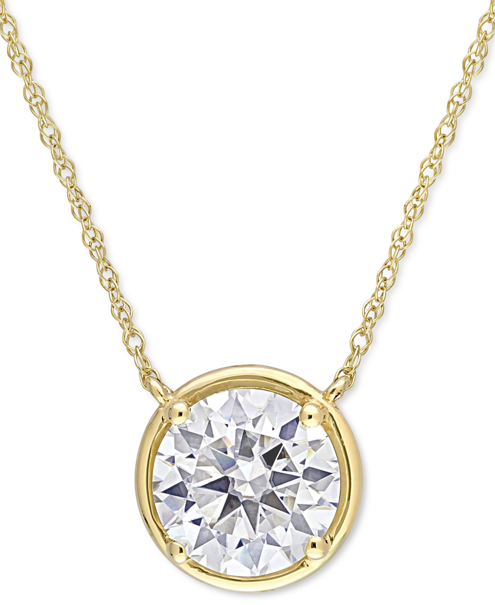 Подвеска Adornia Fine Lab-Grown Moissanite Solitaire 17" (2 ct. t.w.) в 10k Gold