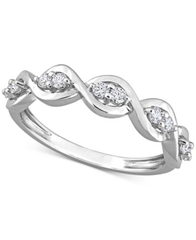 Lab-Grown Moissanite Twist Band (1/4 ct. t.w.) in Sterling Silver