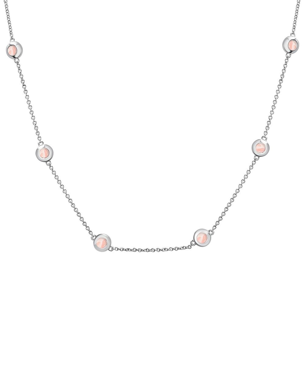 Ожерелье-колье Macy's Mother-of-Pearl Station Sterling Silver, 17" + 1" extender