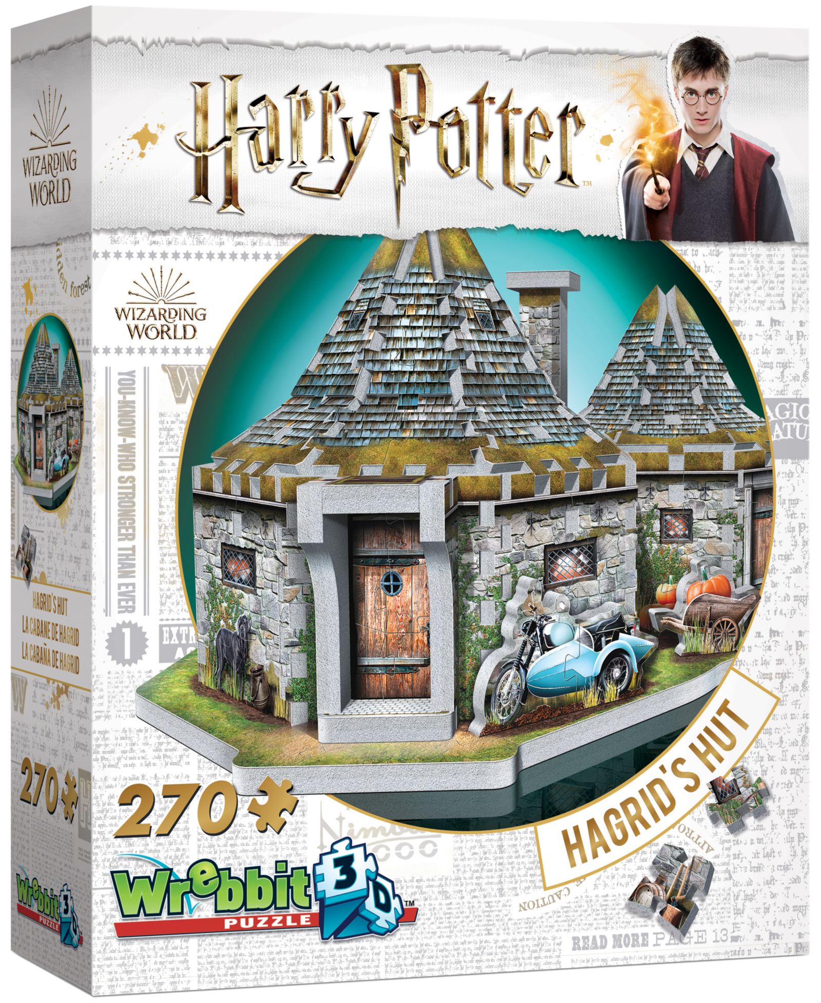 3D пазл Wrebbit Harry Potter Collection - Hagrid's Hut, 270 Piece