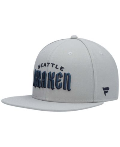 Men's Gray Seattle Kraken Wordmark Logo Snapback Hat