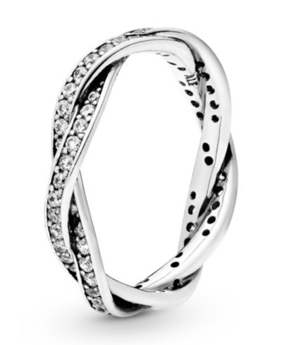 Кольцо Pandora Cubic Zirconia Timeless Sparkling Twisted Lines