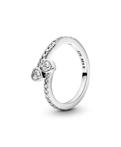 Pandora Cubic Zirconia Moments Two Sparkling Hearts Ring