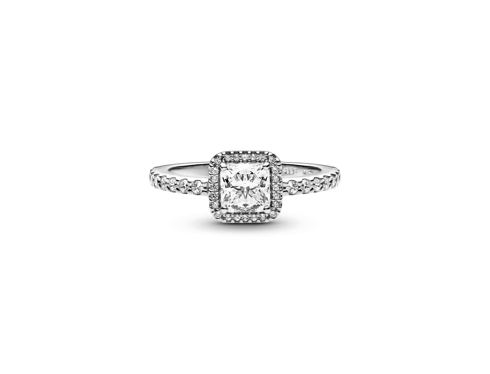 Pandora Cubic Zirconia Timeless Square Sparkle Halo Ring