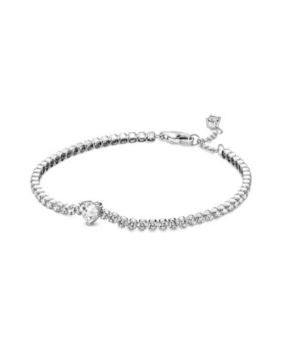 Pandora Cubic Zirconia Sparkling Heart Tennis Bracelet