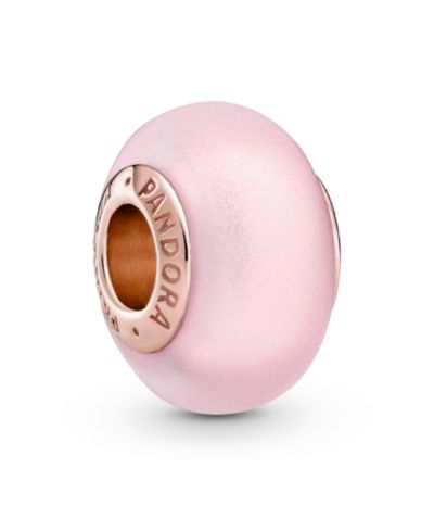 Шарм Pandora Pink из розового стекла Murano