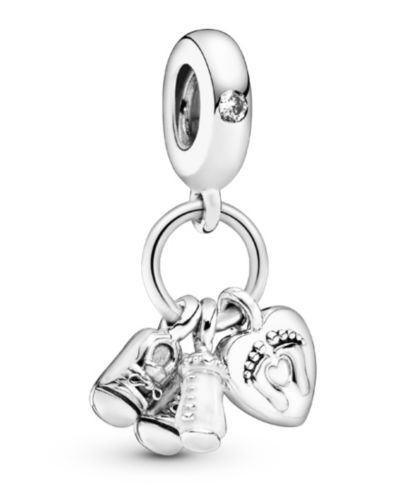 Подвеска-шарм Pandora Cubic Zirconia Baby Bottle and Shoes