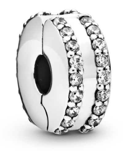 Подвеска-шарм Pandora Cubic Zirconia Double Lined Pave Fixed Clip