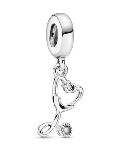 Pandora Cubic Zirconia Stethoscope Heart Dangle Charm