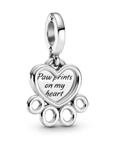 Подвеска Pandora Sterling Silver Hearts Paw Print Dangle Charm
