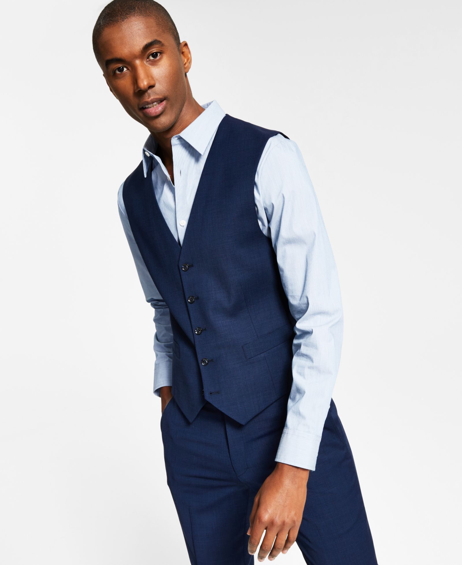 Tommy Hilfiger Men's Modern-Fit Wool TH-Flex Stretch Suit Separates Vest