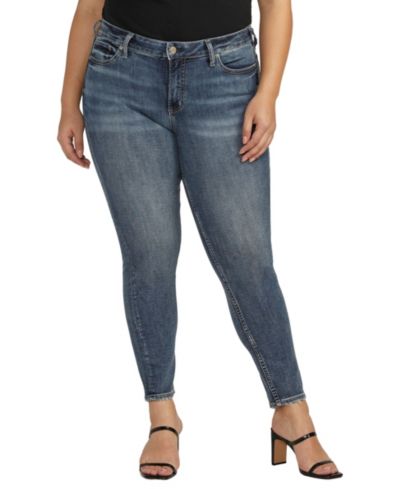 Silver Jeans Co. Plus Size Suki джинсы с завышенной талией, узкие