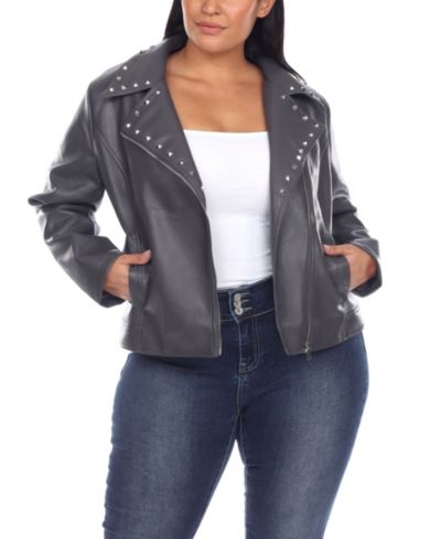 Plus Size Кожаная куртка из искусственной кожи