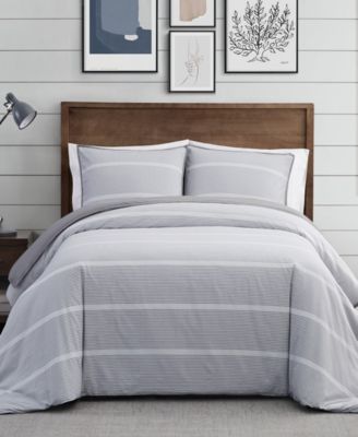 Brooklyn Loom Niari Yarn Dye Stripe 3 Piece Comforter Set, Full/Queen