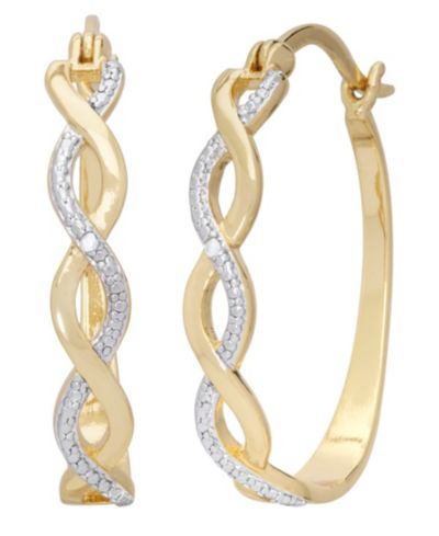 Серьги-кольца Diamond Accent Infinity Hoop