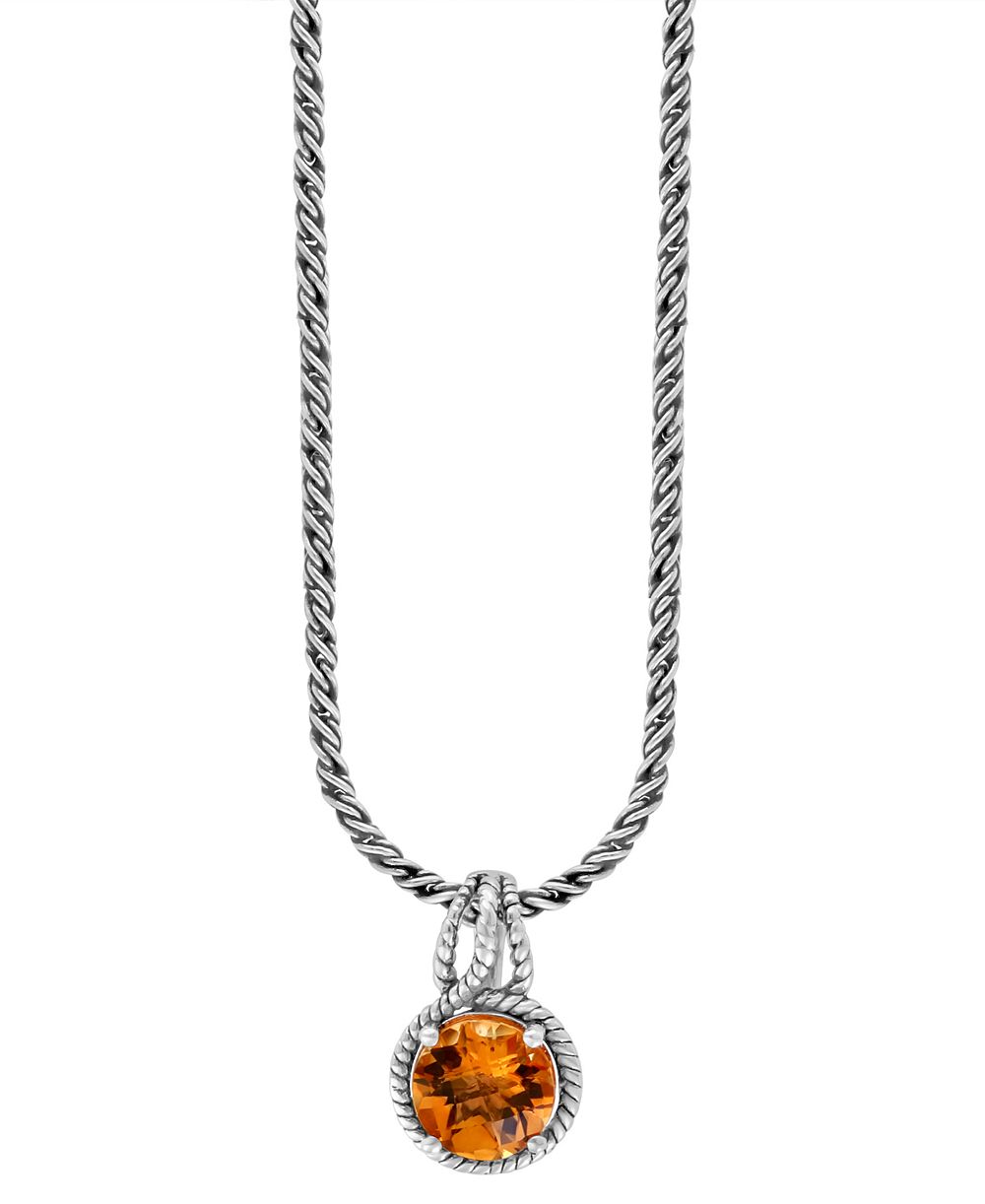 Подвеска EFFY® Citrine Solitaire 18" в стерлинговом серебре (3-1/2 ct. t.w.)