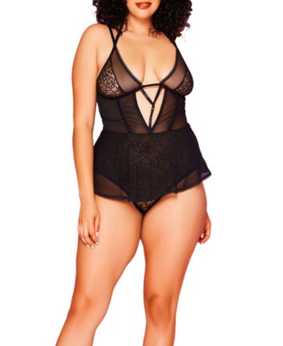 Hauty Сетчатая комбинация Teddy Plus Size, 1 штука