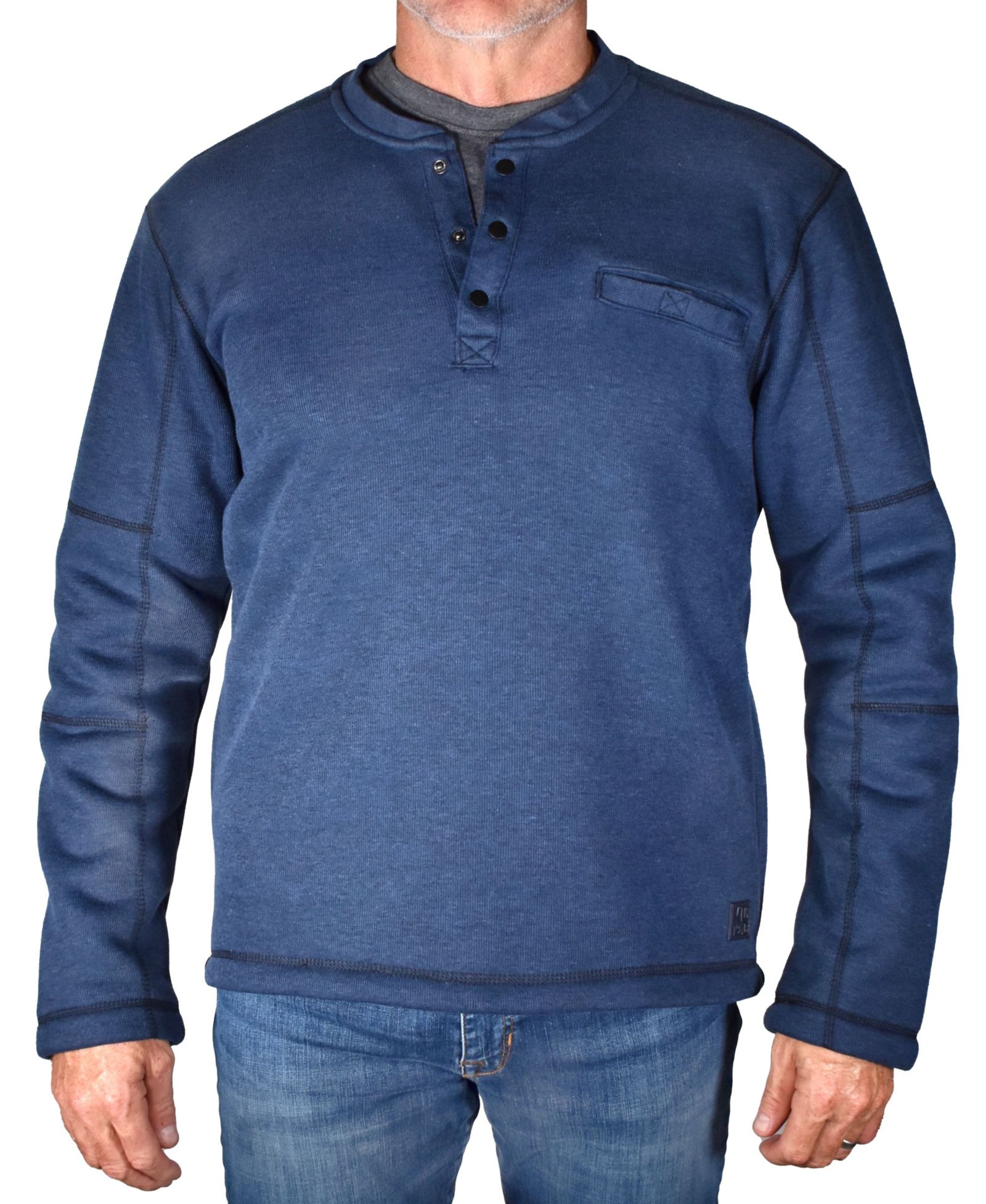 Vintage 1946 Men's Fleece Lined Rib Henley T-shirt