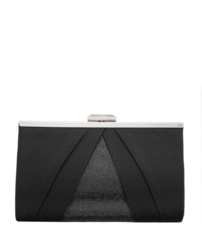 Women's Pleated Stain Crystal Frame Clutch