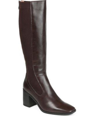 Journee Collection Women's Winny Wide Calf Block Heel Knee High Boots