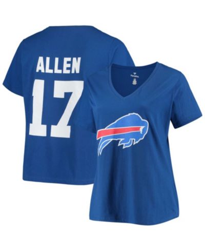 Женская футболка Fanatics Josh Allen Buffalo Bills V-neck с именем и номером