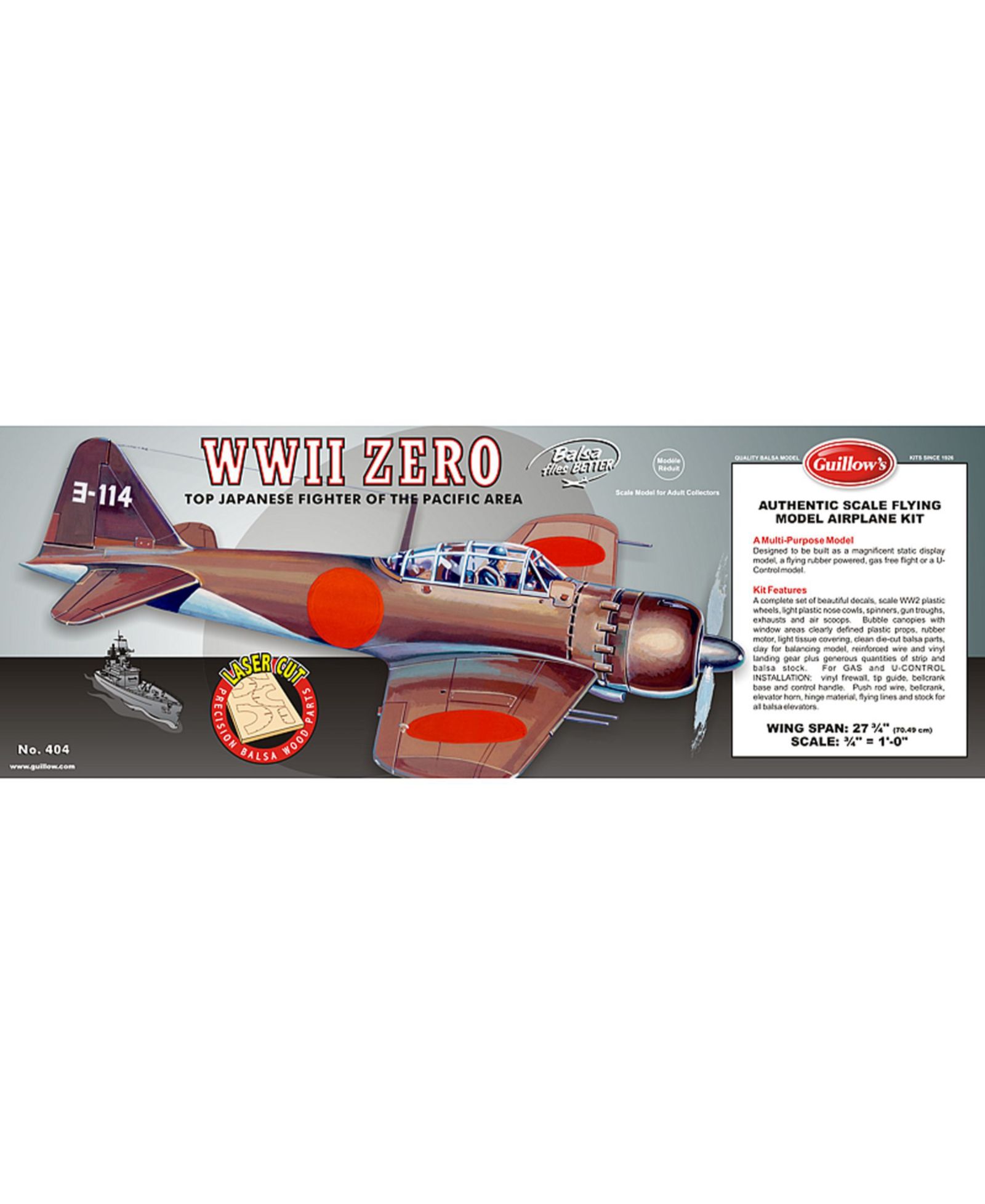 Модель сборная Zero World War-II Laser Cut