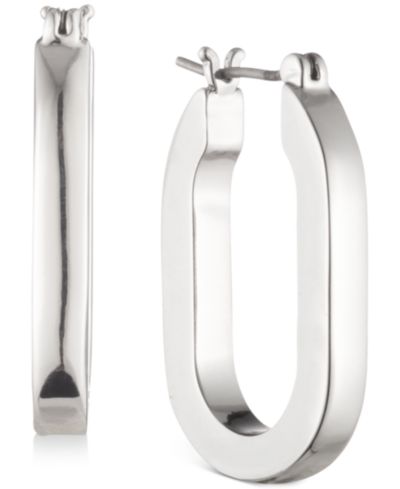 Karl Lagerfeld Paris Silver-Tone Hoop Earrings, 1"