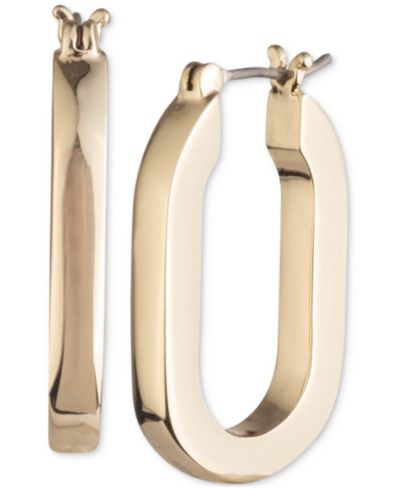 Karl Lagerfeld Paris Gold-Tone Oval Link Hoop Earrings