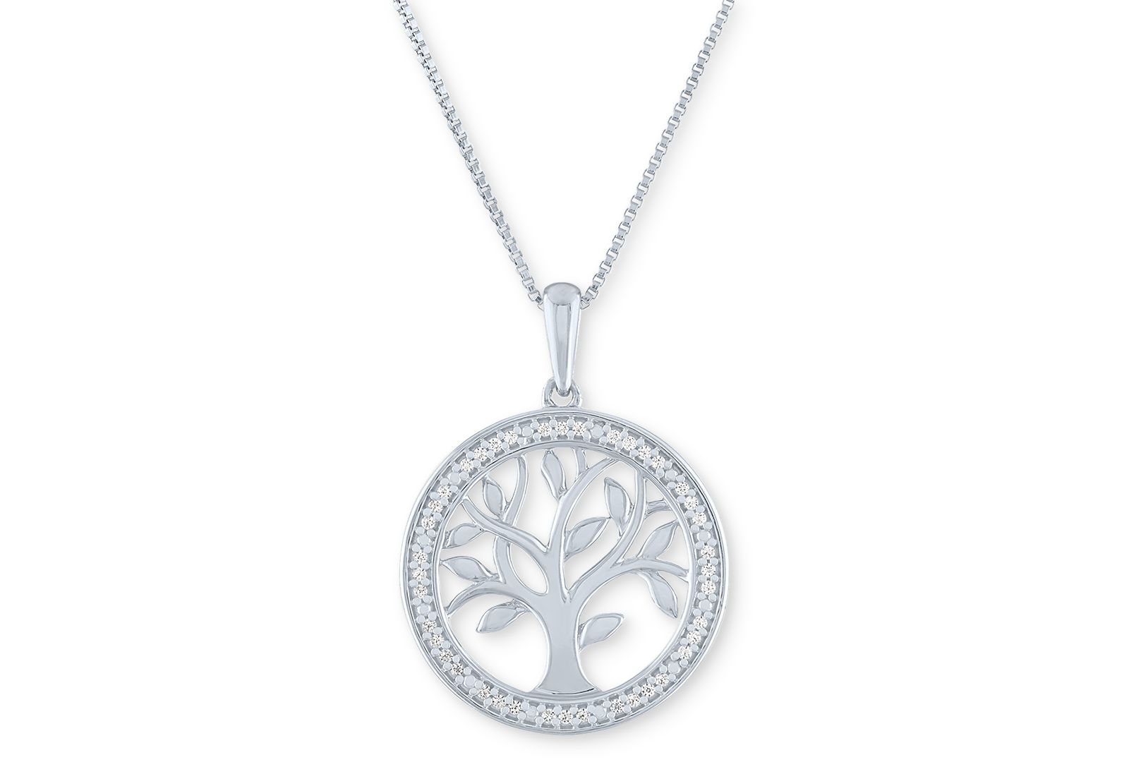 Подвеска Diamond Tree 18" в серебре или позолоченном серебре 14k
