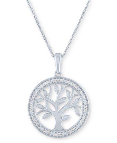 Подвеска Diamond Tree 18" в серебре или позолоченном серебре 14k