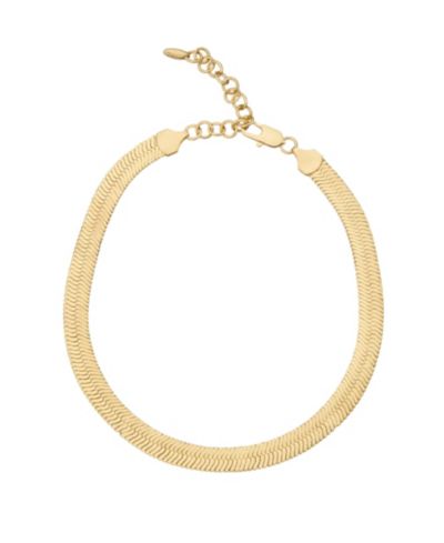 ETTIKA Gold-Plated Flat Snake Chain Necklace