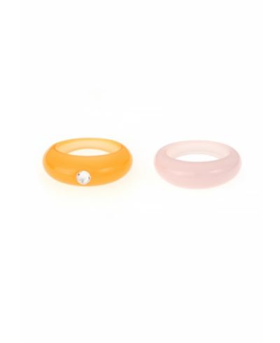 Набор колец из смолы ETTIKA Orange and Pink