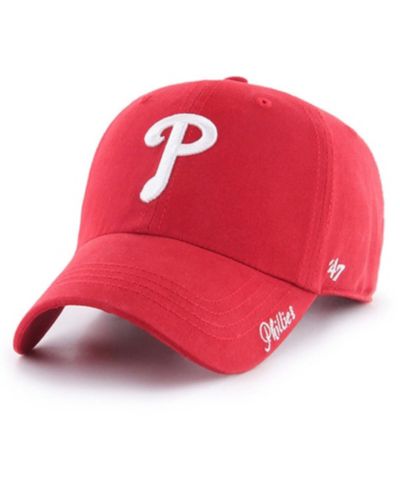 кепка '47 Brand Philadelphia Phillies Miata Clean Up, регулируемая, красная, Женский