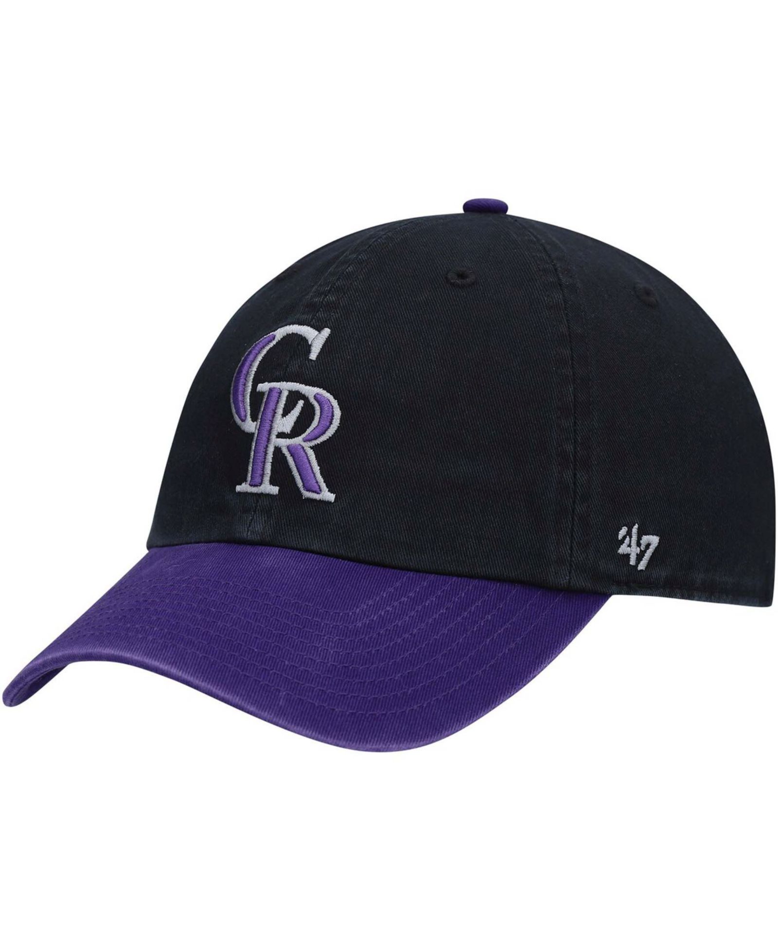 Мужская регулируемая кепка '47 Brand Black Colorado Rockies Alternate Clean Up