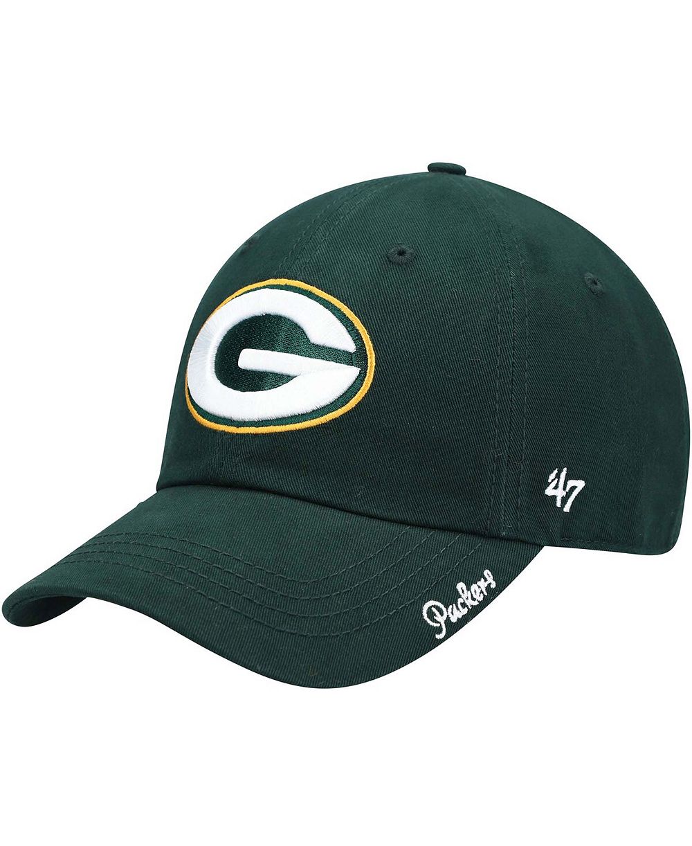 Женская кепка '47 Brand Green Green Bay Packers Miata Clean Up Primary Adjustable