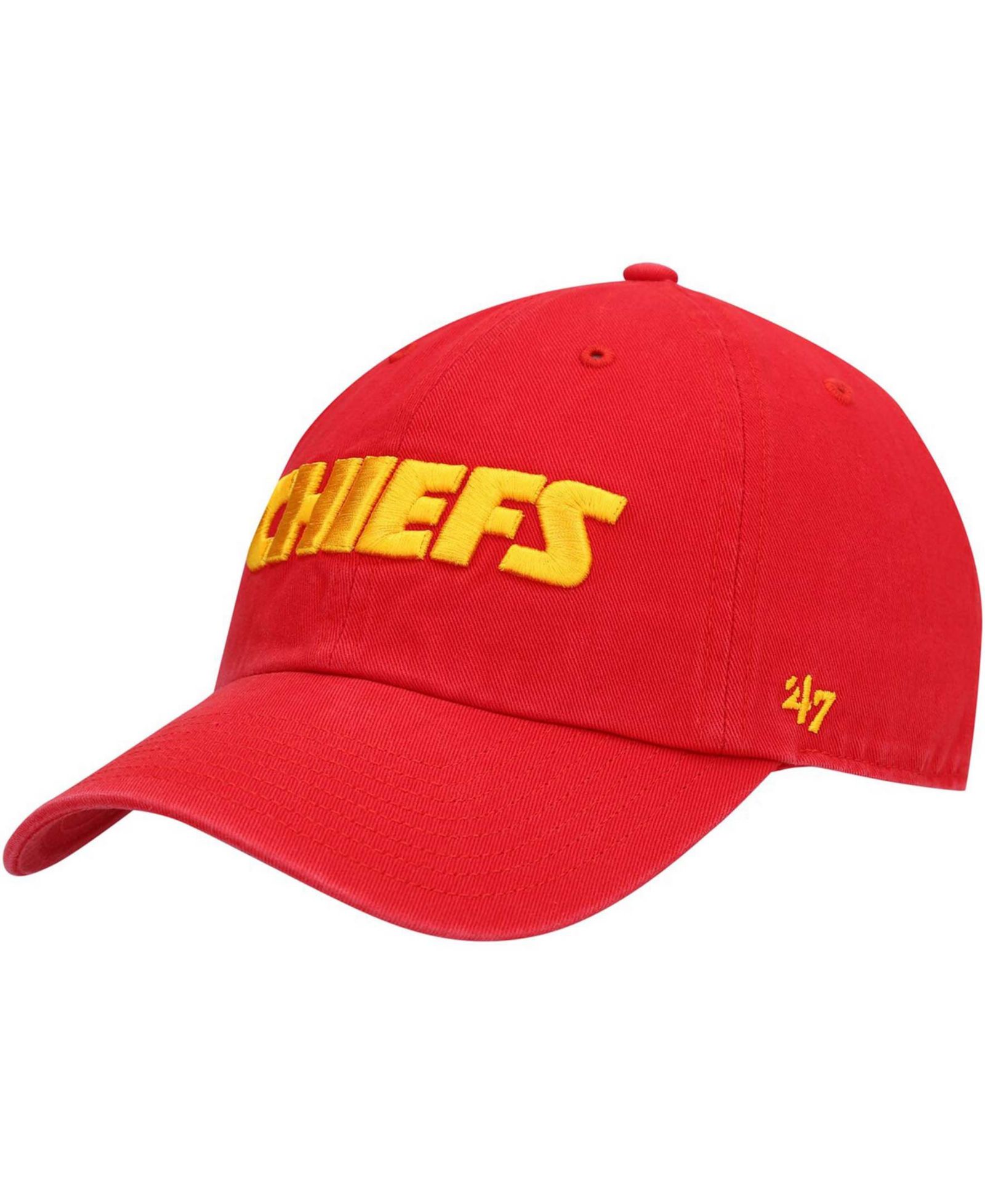 Мужская красная кепка '47 Brand Kansas City Chiefs Clean Up Script Adjustable