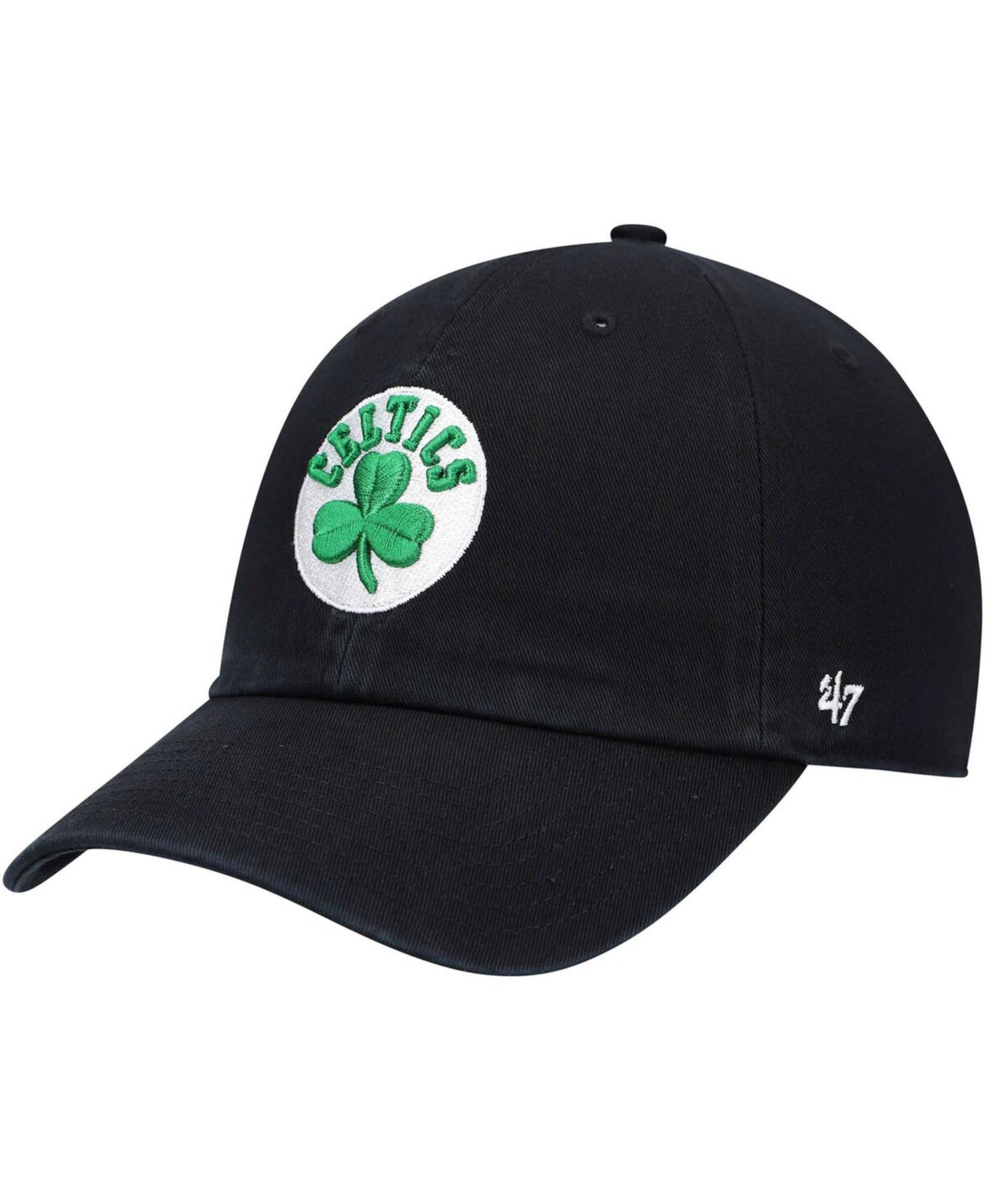 Кепка '47 Brand Men's Black Boston Celtics Team Clean Up регулируемая