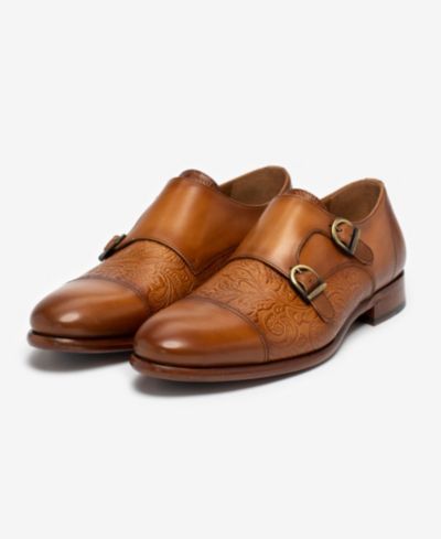 Taft Мужские Lucca Embossed Floral Leather Monk Strap Dress Shoes