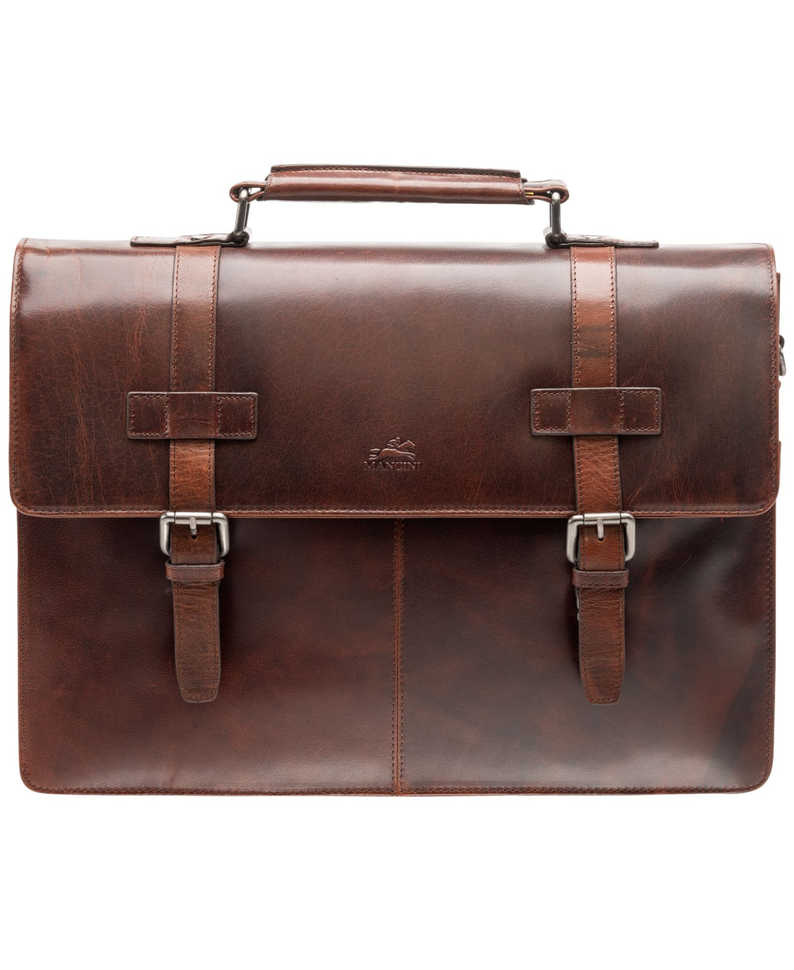 Мужской кожаный портфель-чемодан Mancini Buffalo Collection Double Compartment