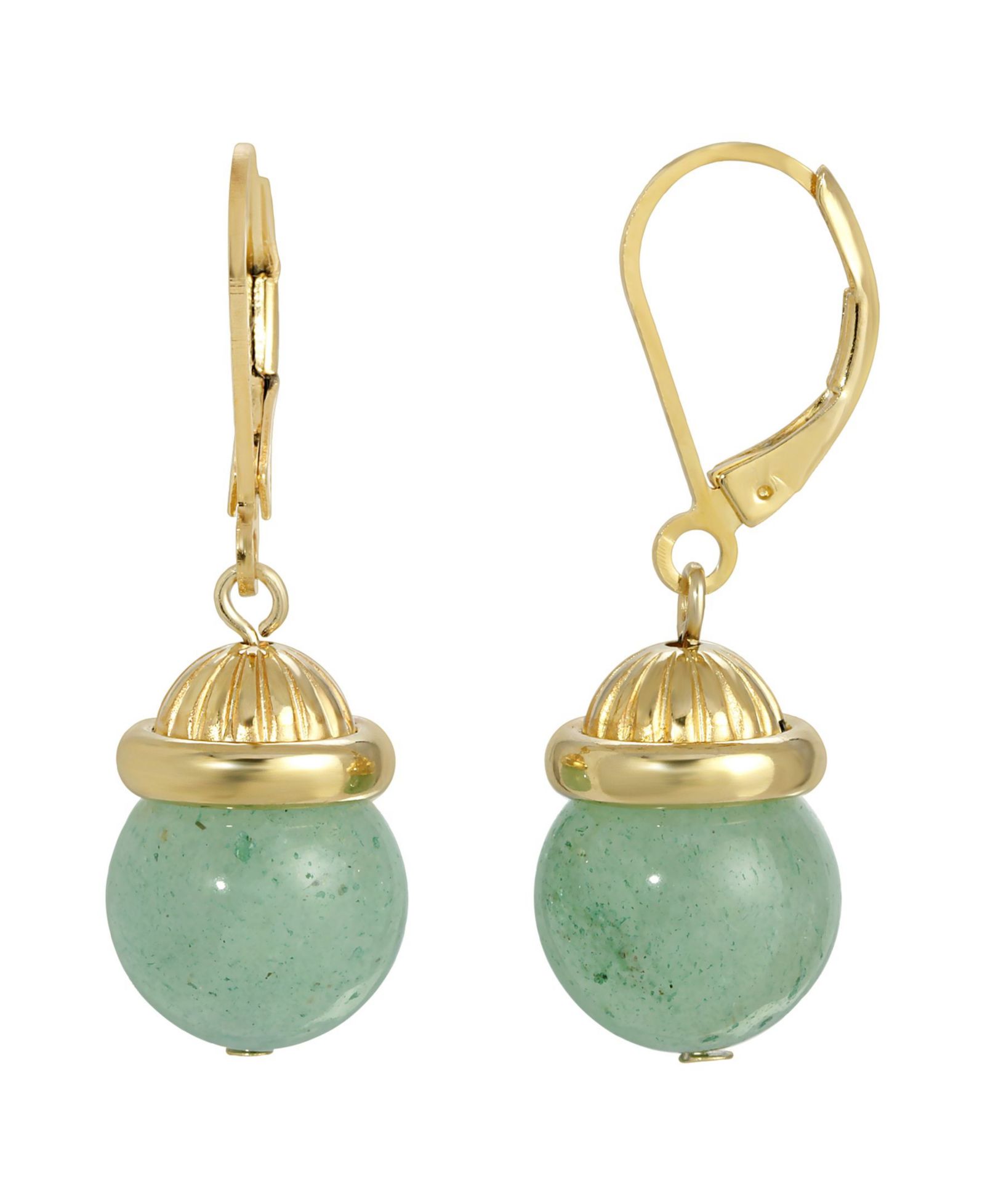 2028 Gold-Tone Genuine STone Earrings