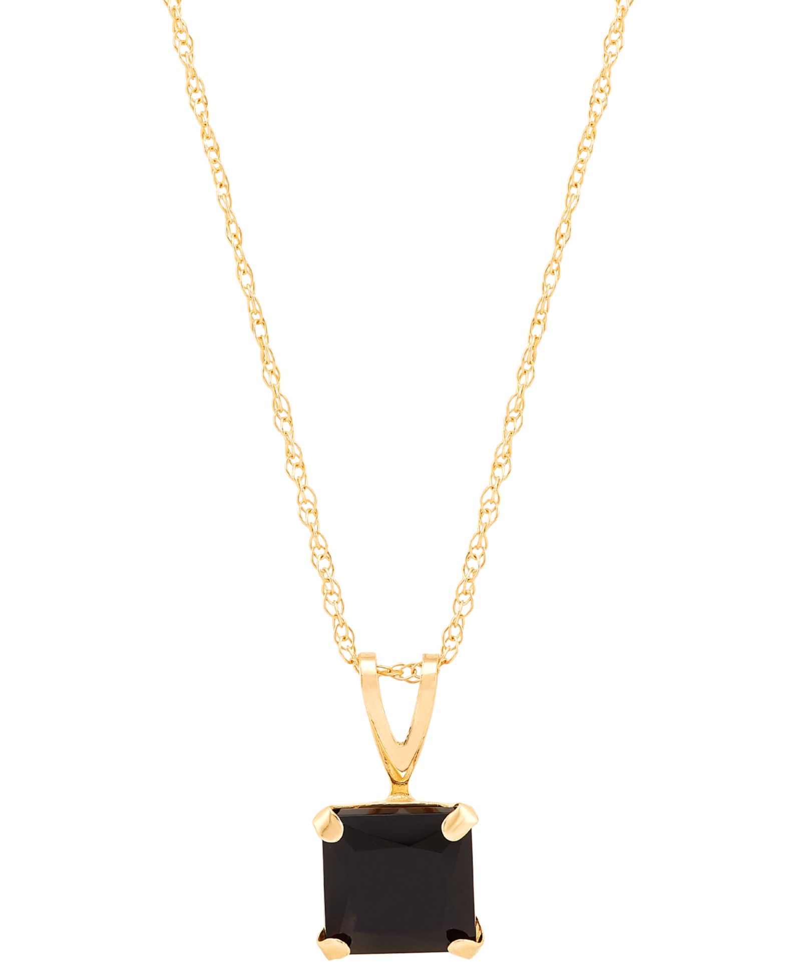 Подвеска Onyx Square 18" в 14k Gold