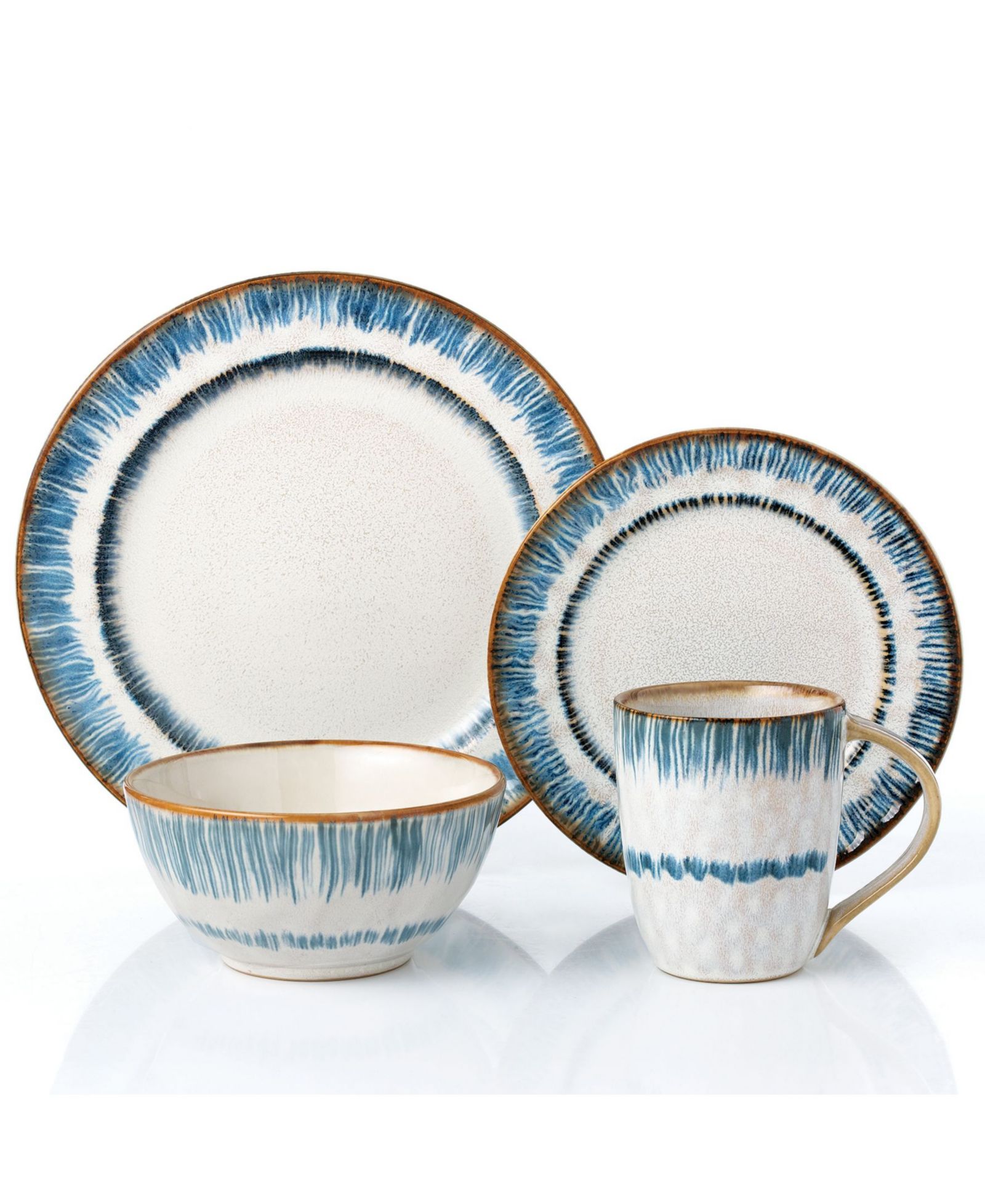 Набор керамической посуды Lorren Home Trends Stoneware Swirl, 16 шт.