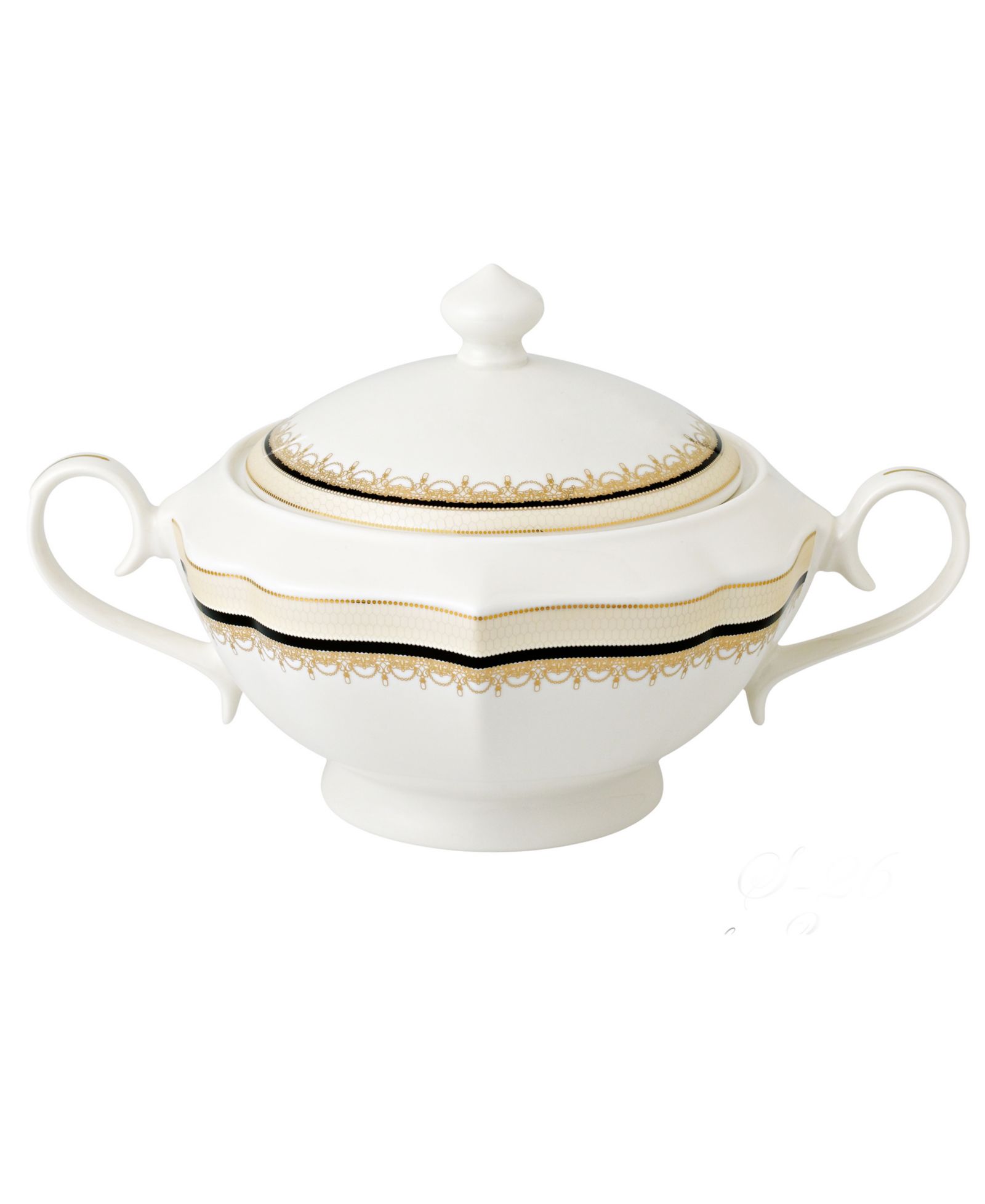 Супница с крышкой Lorren Home Trends La Luna Collection Bone China, Dalilah Design