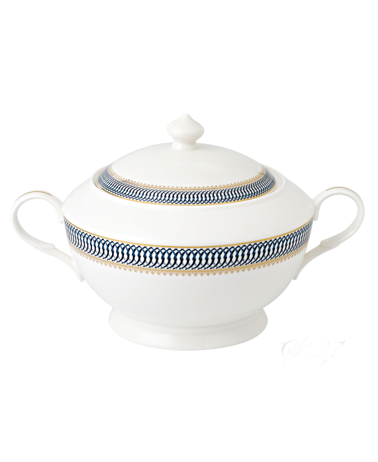 Lorren Home Trends La Luna коллекция из костяного фарфора супница с крышкой, дизайн Sapphire