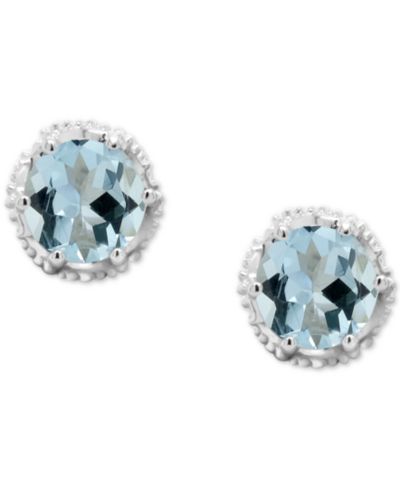 Серьги-гвоздики Aquamarine (3/4 ct. t.w.) в стерлинговом серебре (также в Opal)