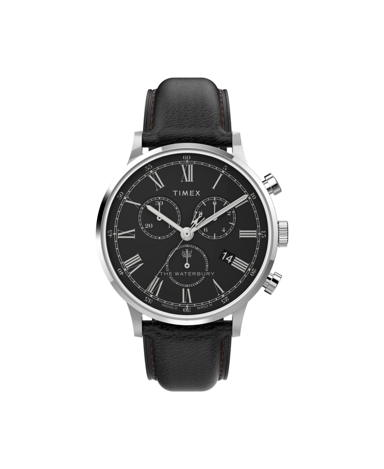 Часы Timex Мужские Waterbury Black Leather Strap 40 mm